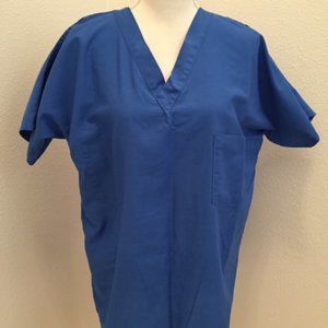 Landau Unisex V- Neck Blue Scrub Top